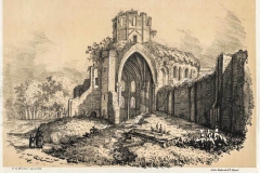 Gravure des ruines de l'église abbatiale de l'Abbaye de la Grainetiière