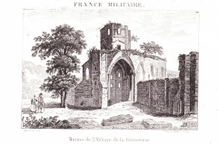 Gravure des ruines de l'église abbatiale de l'Abbaye de la Grainetiière