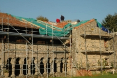 Galerie Ouest de l'abbaye pendant les travaux de restauration