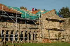 Galerie Ouest de l'abbaye pendant les travaux de restauration