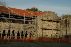 Galerie Ouest de l'abbaye pendant les travaux de restauration