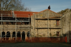 Galerie Ouest de l'abbaye pendant les travaux de restauration