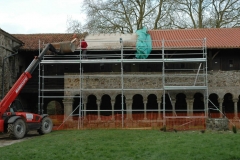 Galerie Ouest de l'abbaye pendant les travaux de restauration