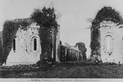 Absidioles de l'église abbatiale et mur Nord de l'abbaye en arrière-plan